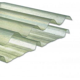 Plaque polyester grandes ondes incolore 1,75  x  0,92 m