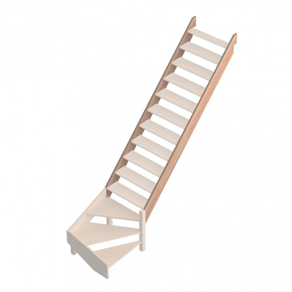 2 limons quart tournant bas escalier Savoie