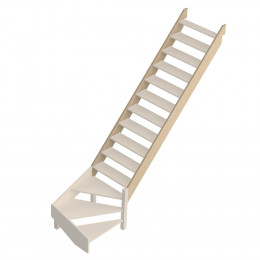 2 limons quart tournant bas escalier Jura