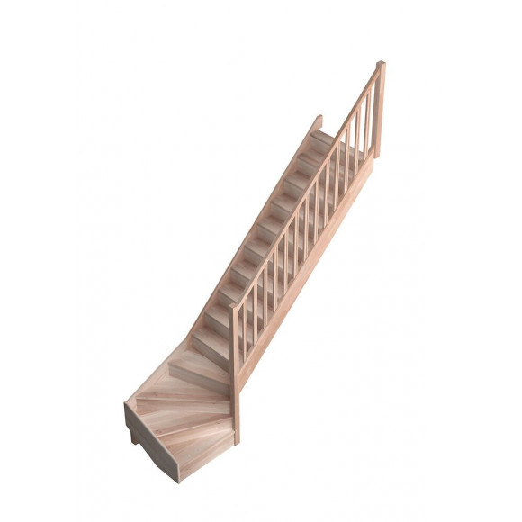 Escalier ECO FRANCE hêtre 1/4 tournant droit