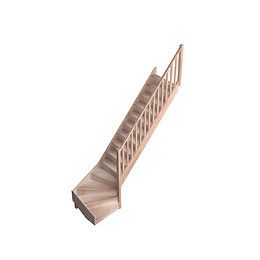 Escalier ECO FRANCE hêtre 1/4 tournant droit