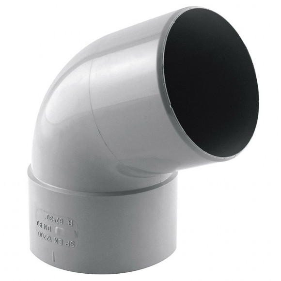 Coude de descente 67° D.80 mâle/femelle gris