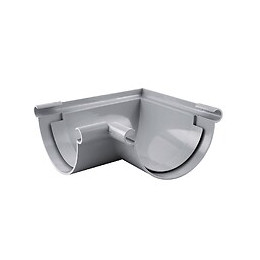 Angle universel gouttière ronde 90° dév.330 gris