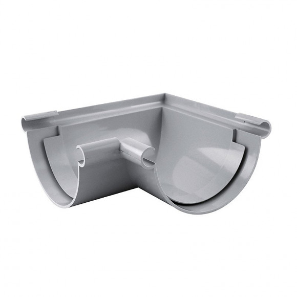 Angle universel gouttière ronde 90° dév.330 gris