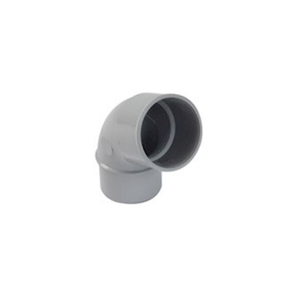 Coude pvc mf gris 67°30 pour gouttière diamètre 50 mm nicoll