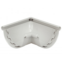 Angle intérieur / extérieur 90° gouttière PVC demi-ronde 25 gris clair