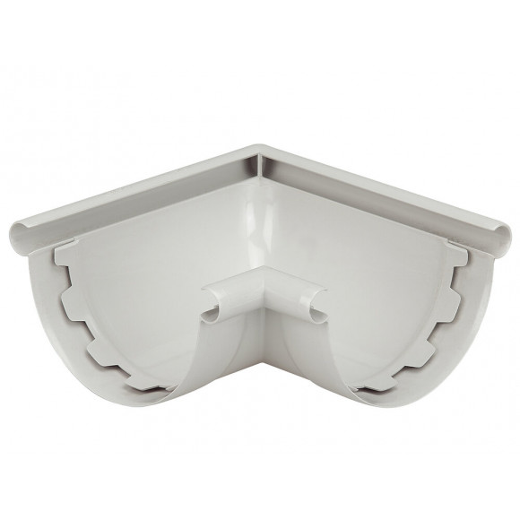 Angle intérieur / extérieur 90° gouttière PVC demi-ronde 25 gris clair