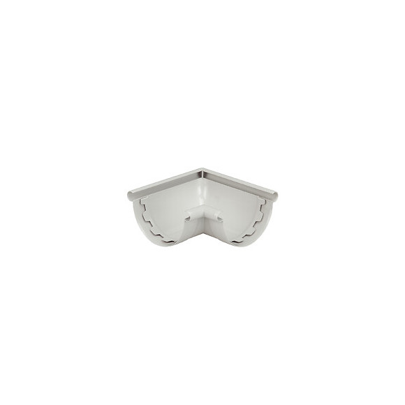 Angle intérieur / extérieur 90° gouttière PVC demi-ronde 25 gris clair