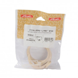 2 colliers lyre + attache diamètre 80 sable nicoll