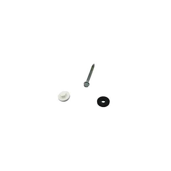 Kit de 50 fixations pour profil vissable 16mm blanc