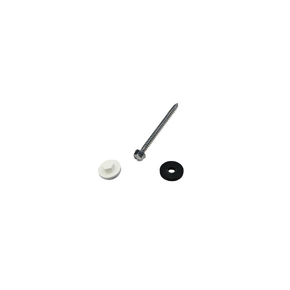 Kit de 50 fixations pour profil vissable 32mm blanc