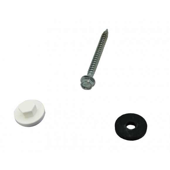 Kit de 50 fixations pour profil vissable 16mm blanc