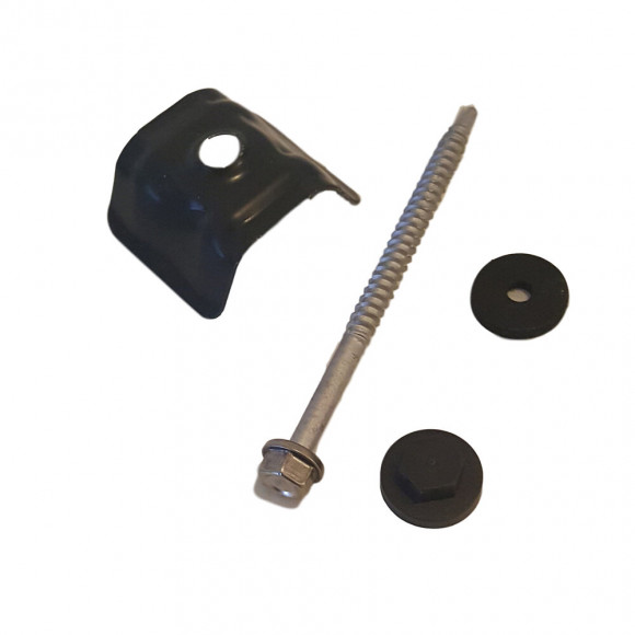 50 fixations plaque acier gris 6.3x100mm