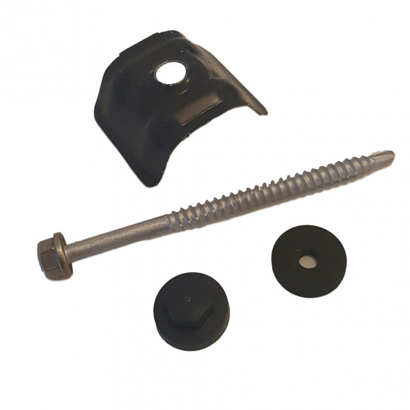 50 fixations plaque acier bleu 6.3x100mm