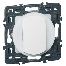 Interrupteur ou va-et-vient à couronne lumineuse Céliane - Blanc