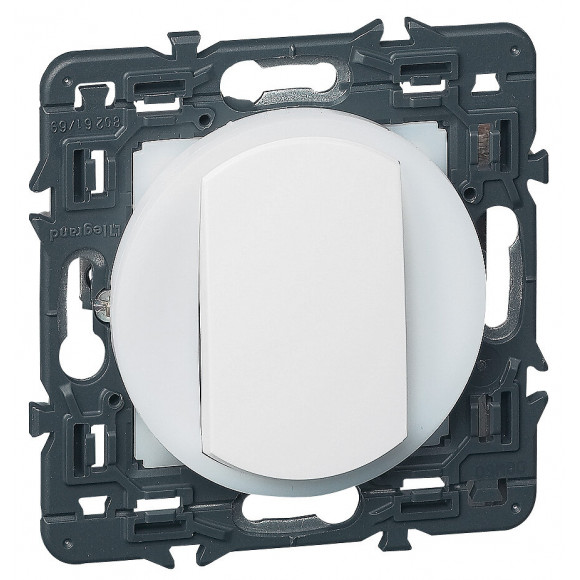 Interrupteur ou va-et-vient à couronne lumineuse Céliane - Blanc