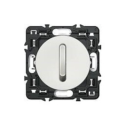 Interrupteur ou va-et-vient doigt étroit Céliane Soft - 10A - Blanc