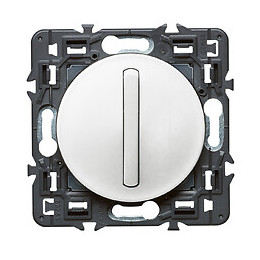 Interrupteur ou va-et-vient doigt étroit Céliane Soft - 10A - Blanc