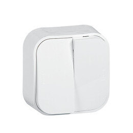 Double interrupteur ou va-et-vient saillie Profil Eco - Blanc
