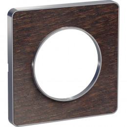 Odace Touch, plaque Wenge avec liseré Alu 1 poste