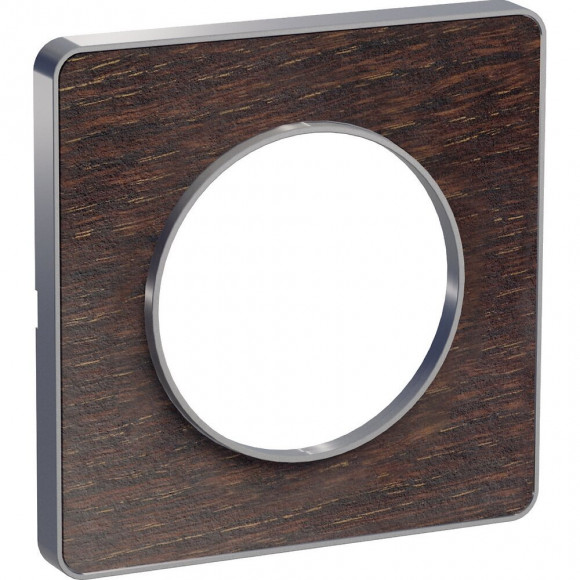 Odace Touch, plaque Wenge avec liseré Alu 1 poste
