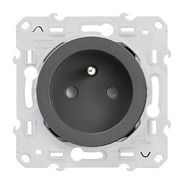 Odace - Prise de courant 2P+T - Anthracite