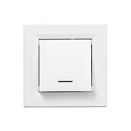 Asfora - Interrupteur va-et-vient lumineux 10A - Blanc