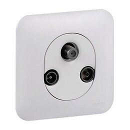 Ovalis - Prise TV/FM/SAT, 1 entrée - Blanc