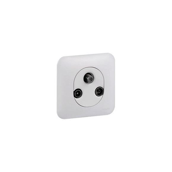 Ovalis - Prise TV/FM/SAT, 1 entrée - Blanc