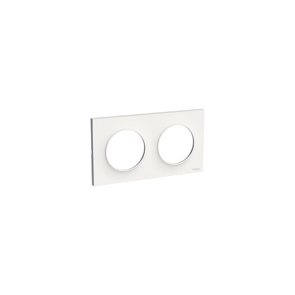 Odace Styl - Plaque 2 postes entraxe 71mm - Blanc