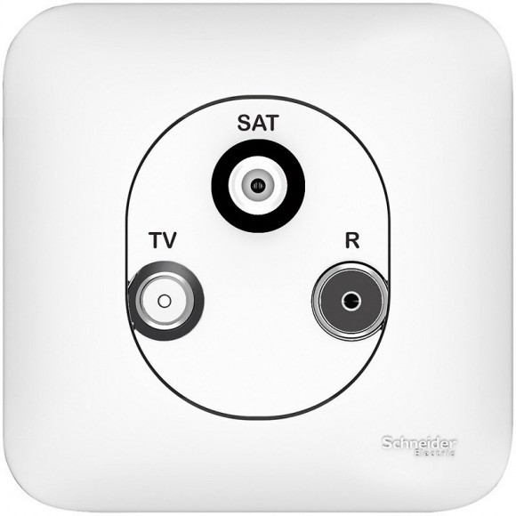 Ovalis - Prise TV/FM/SAT, 1 entrée - Blanc