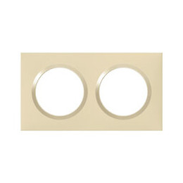 Plaque carrée dooxie 2 postes finition dune