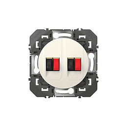 Prise haut-parleur double dooxie finition blanc - sachet