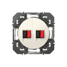 Prise haut-parleur double dooxie finition blanc - sachet