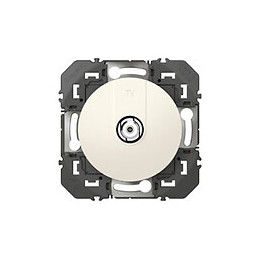 Prise TV typeF à visser dooxie finition blanc - sachet