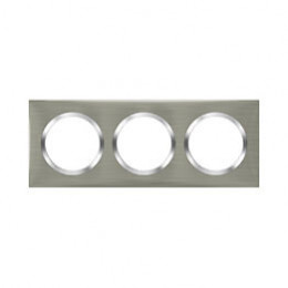 Plaque carrée dooxie 3 postes finition effet inox brossé