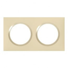 Plaque carrée dooxie 2 postes finition dune