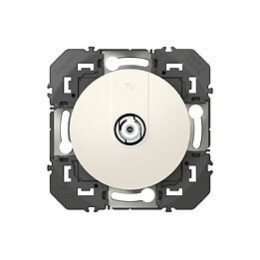 Prise TV typeF à visser dooxie finition blanc - sachet