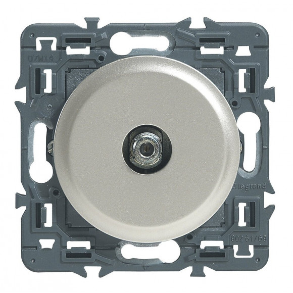 Prise TV simple type ''F'' à visser Céliane - Titane