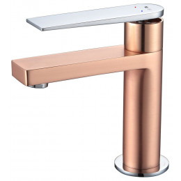 Allure mitigeur lavabo bas or rose et chromé