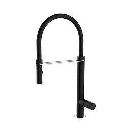 Exil mitigeur évier à douchette noir et façon inox