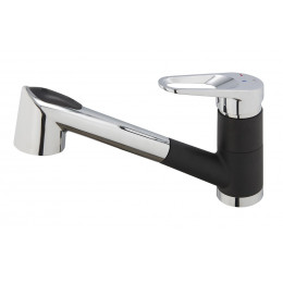 EMBLA II MITIGEUR EVIER A DOUCHETTE CHROME NOIR