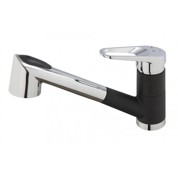 EMBLA II MITIGEUR EVIER A DOUCHETTE CHROME NOIR