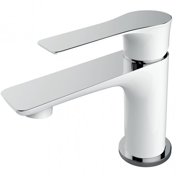 Lover mitigeur lavabo blanc chromé