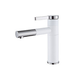 Ultrate mitigeur lavabo bas blanc et chrome