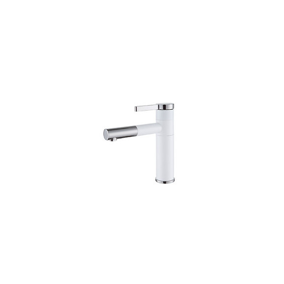 Ultrate mitigeur lavabo bas blanc et chrome