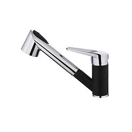 Embla mitigeur évier à douchette noir chromé