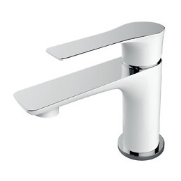Lover mitigeur lavabo blanc chromé