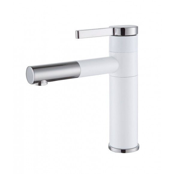 Ultrate mitigeur lavabo bas blanc et chrome