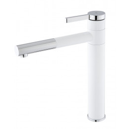 Ultrate mitigeur lavabo haut blanc et chrome